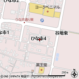 山形県西村山郡河北町谷地ひな市４丁目周辺の地図