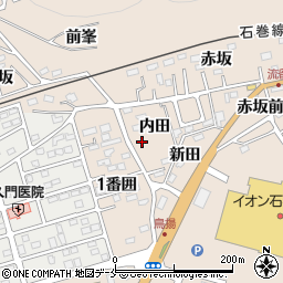 宮城県石巻市流留内田73周辺の地図