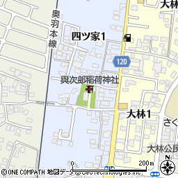 与次郎稲荷神社周辺の地図