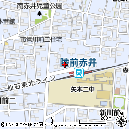 宮城県東松島市赤井川前周辺の地図