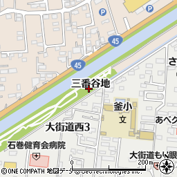 宮城県石巻市門脇三番谷地周辺の地図