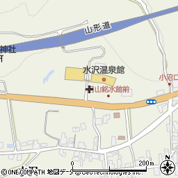 西川町役場　水沢温泉館周辺の地図