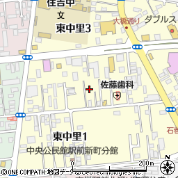 宮城県石巻市東中里周辺の地図