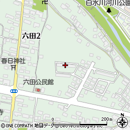 雇用促進住宅六田宿舎周辺の地図
