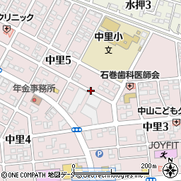 宮城県石巻市中里周辺の地図