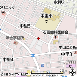 宮城県石巻市中里周辺の地図