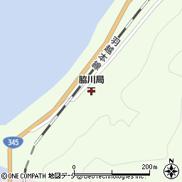 脇川郵便局周辺の地図