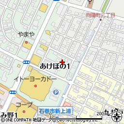 宮城県石巻市あけぼの1丁目4-4周辺の地図