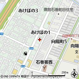 宮城県石巻市あけぼの1丁目8周辺の地図