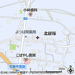 宮城県石巻市蛇田北経塚63周辺の地図