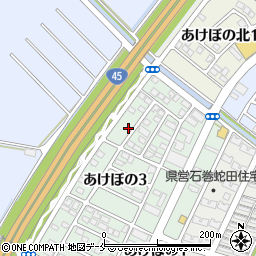 宮城県石巻市あけぼの3丁目周辺の地図