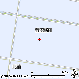 宮城県東松島市赤井菅沼新田周辺の地図