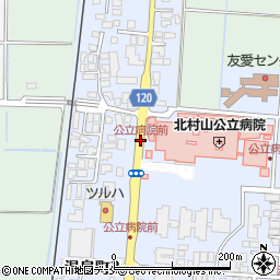公立病院前周辺の地図