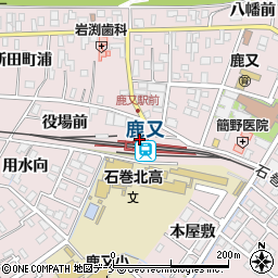 宮城県石巻市周辺の地図