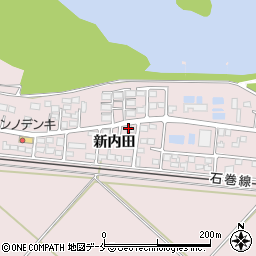 宮城県石巻市鹿又新内田周辺の地図