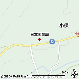日本国麓郵便局周辺の地図