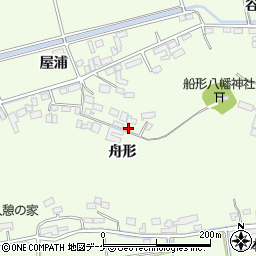 宮城県石巻市小船越舟形周辺の地図