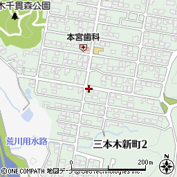 宮城県大崎市三本木新町周辺の地図