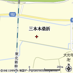 宮城県大崎市三本木桑折桜木周辺の地図