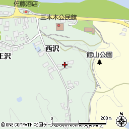 宮城県大崎市三本木西沢周辺の地図