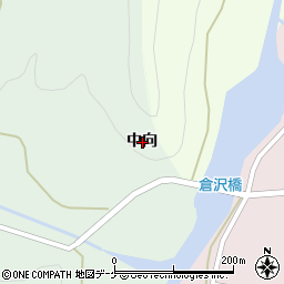 山形県鶴岡市倉沢中向周辺の地図