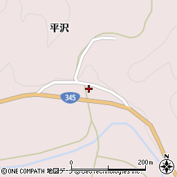 山形県鶴岡市小名部平沢周辺の地図