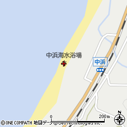 中浜海水浴場周辺の地図