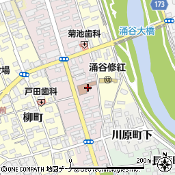 涌谷郵便局周辺の地図