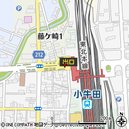 JR小牛田駅周辺の地図