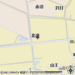 宮城県大崎市古川師山北浦周辺の地図