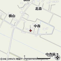 宮城県大崎市古川石森（中森）周辺の地図