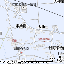 宮城県遠田郡美里町北浦半兵衛周辺の地図