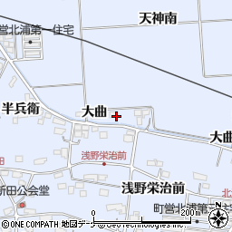 宮城県遠田郡美里町北浦大曲浦周辺の地図