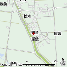 宮城県大崎市古川飯川観音周辺の地図