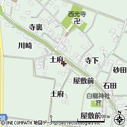 宮城県大崎市古川飯川土府周辺の地図