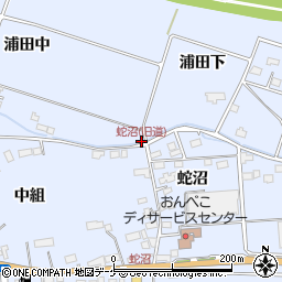 蛇沼(旧道)周辺の地図