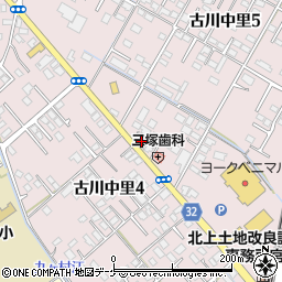 宮城県大崎市古川中里5丁目14周辺の地図