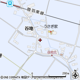 宮城県遠田郡美里町北浦谷地周辺の地図