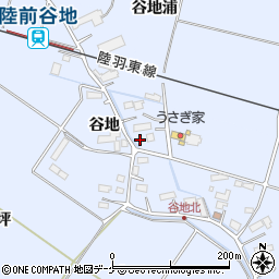 宮城県遠田郡美里町北浦谷地25周辺の地図