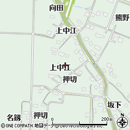 宮城県大崎市古川飯川上中江周辺の地図
