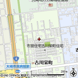 宮城県大崎市古川栄町周辺の地図