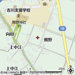 宮城県大崎市古川飯川熊野周辺の地図
