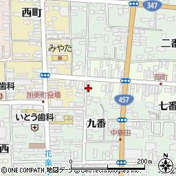 宮城県加美郡加美町岡町5周辺の地図