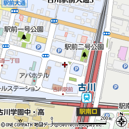 ニッポンレンタカー古川駅前営業所周辺の地図