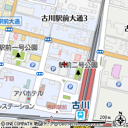 タイムズ古川駅前大通駐車場周辺の地図