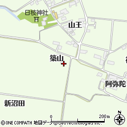 宮城県遠田郡美里町荻埣築山周辺の地図
