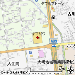 ヤマザワ古川バイパス店周辺の地図