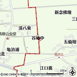 宮城県大崎市古川馬櫛谷地中周辺の地図