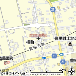 豊里郵便局前周辺の地図