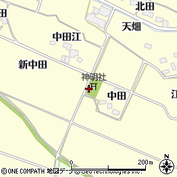 中田集落センター周辺の地図